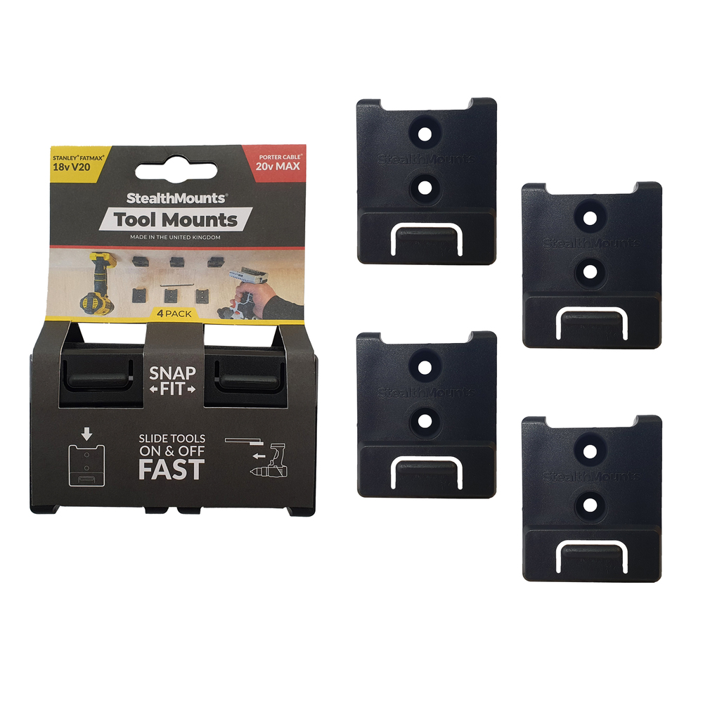 Battery mounts StealthMounts 18V / 20V Stanely, Black+Decker, Porter Cable  6-pack - distribution wholesale and retail. - Bitmag official store