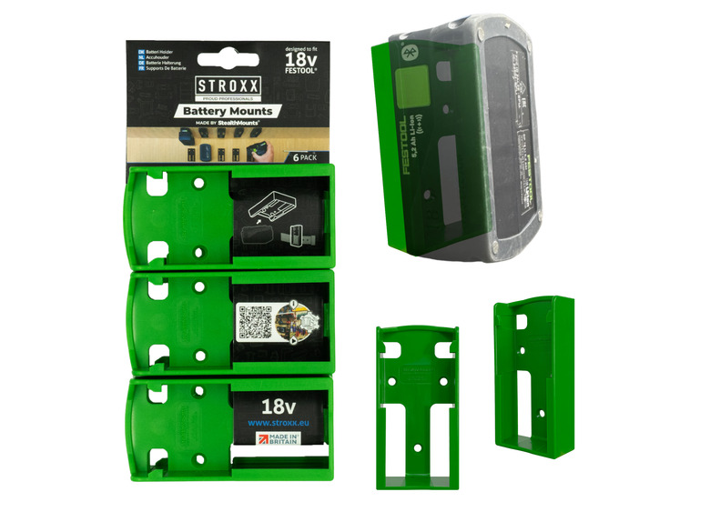 STROXX Green Battery Mounts for Festool by StealthMounts 