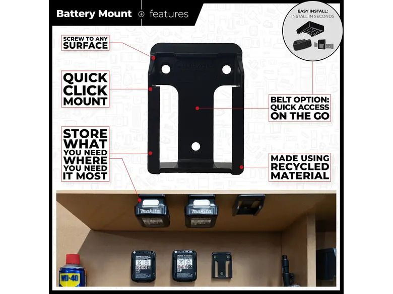 StealthMounts Battery Mounts for Makita 10.8v / 12v CXT 