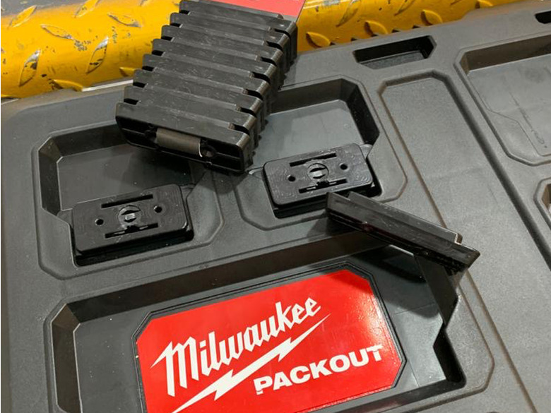 thumbnail image 2 of Milwaukee Packout Top Mounting Feet – Pack Of 8, Black, Stackable Tool Organiser Parts, UK Made 2 of 4