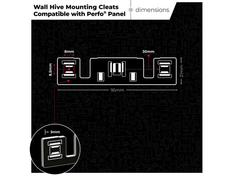StealthMounts Wall Hive Mounting Cleats Compatible with Perfo Panels