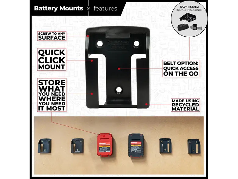 StealthMounts Battery Mounts for Bauer 20v