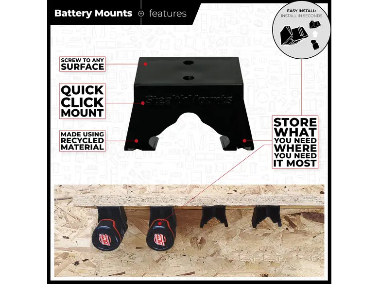 StealthMounts Battery Mounts for Bosch 10.8v / 12v