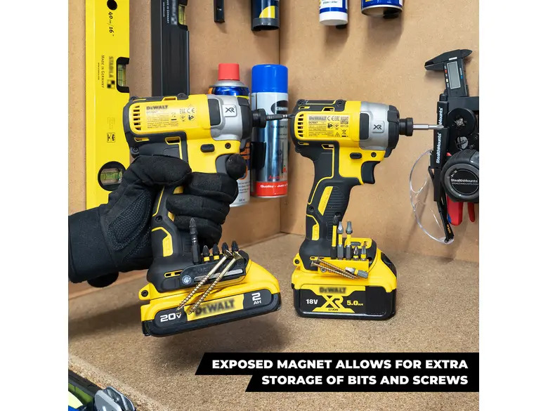 StealthMounts Magnetic Bit Holder for Dewalt XR & Flexvolt Tools