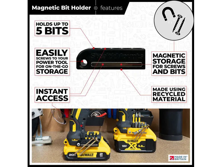 StealthMounts Magnetic Bit Holder for Dewalt XR & Flexvolt Tools
