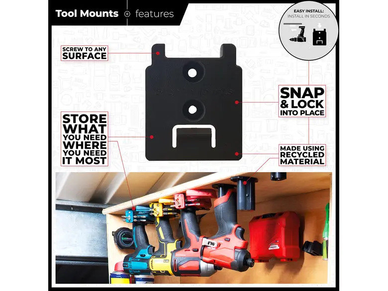 StealthMounts Tool Mounts for Dewalt 18v/20v & Flexvolt