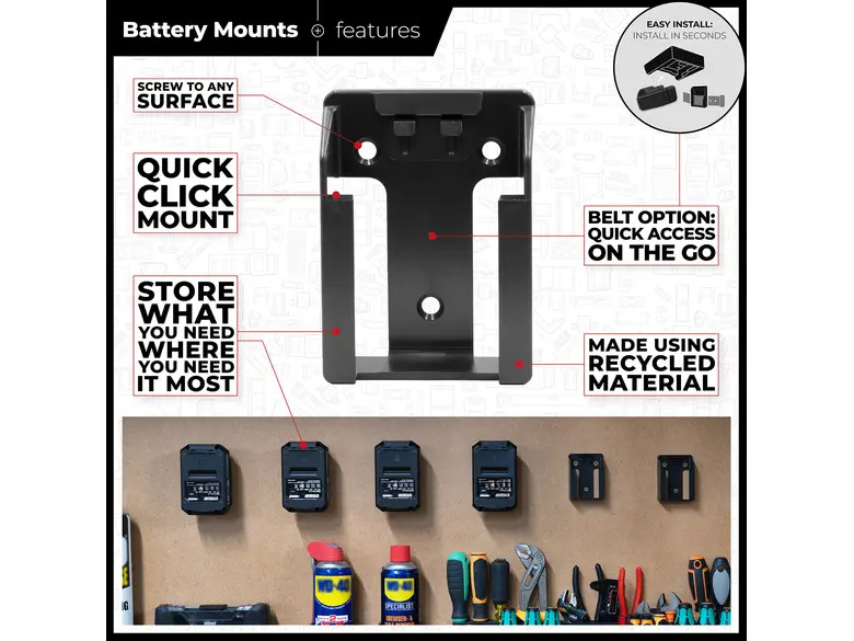 StealthMounts Battery Mounts for Erbauer 18v