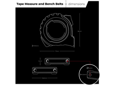 StealthMounts 5m Tape Measure with 2 Bench Belts
