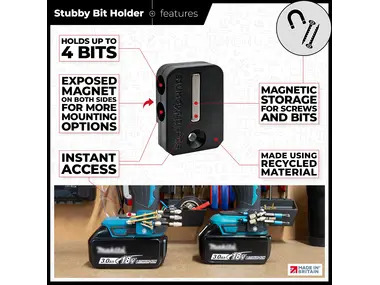 StealthMounts Stubby Magnetic Bit Holder for Makita CXT, LXT & XGT Tools