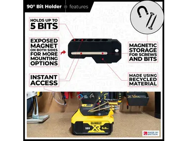 StealthMounts 45° & 90° Magnetic Bit Holder for Dewalt XR & Flexvolt Tools