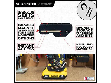StealthMounts 45° & 90° Magnetic Bit Holder for Dewalt XR & Flexvolt Tools