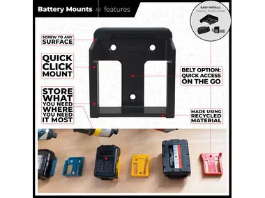 StealthMounts Battery Mounts for Makita 18v LXT 