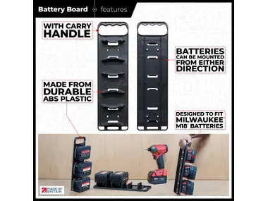StealthMounts Battery Board with Handle for Milwaukee M18