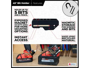 StealthMounts 45&deg; Magnetic Bit Holder for Milwaukee M18 Tools