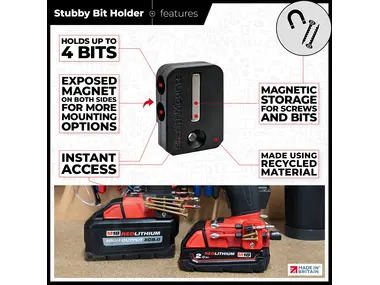 StealthMounts Stubby Magnetic Bit Holder for Milwaukee M18 Tools